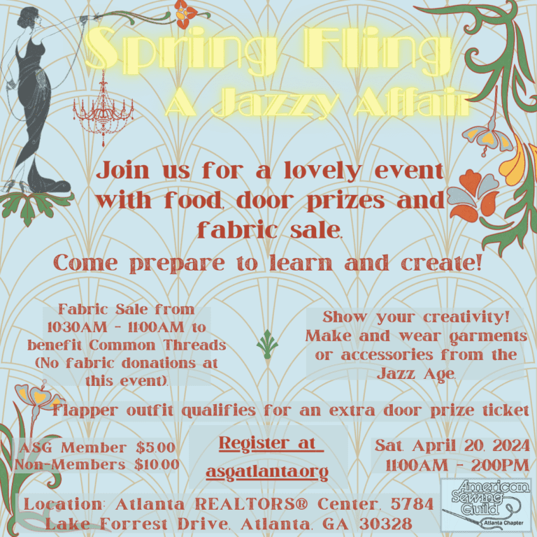 Spring Fling - A Jazzy Affair - American Sewing Guild - Atlanta Chapter